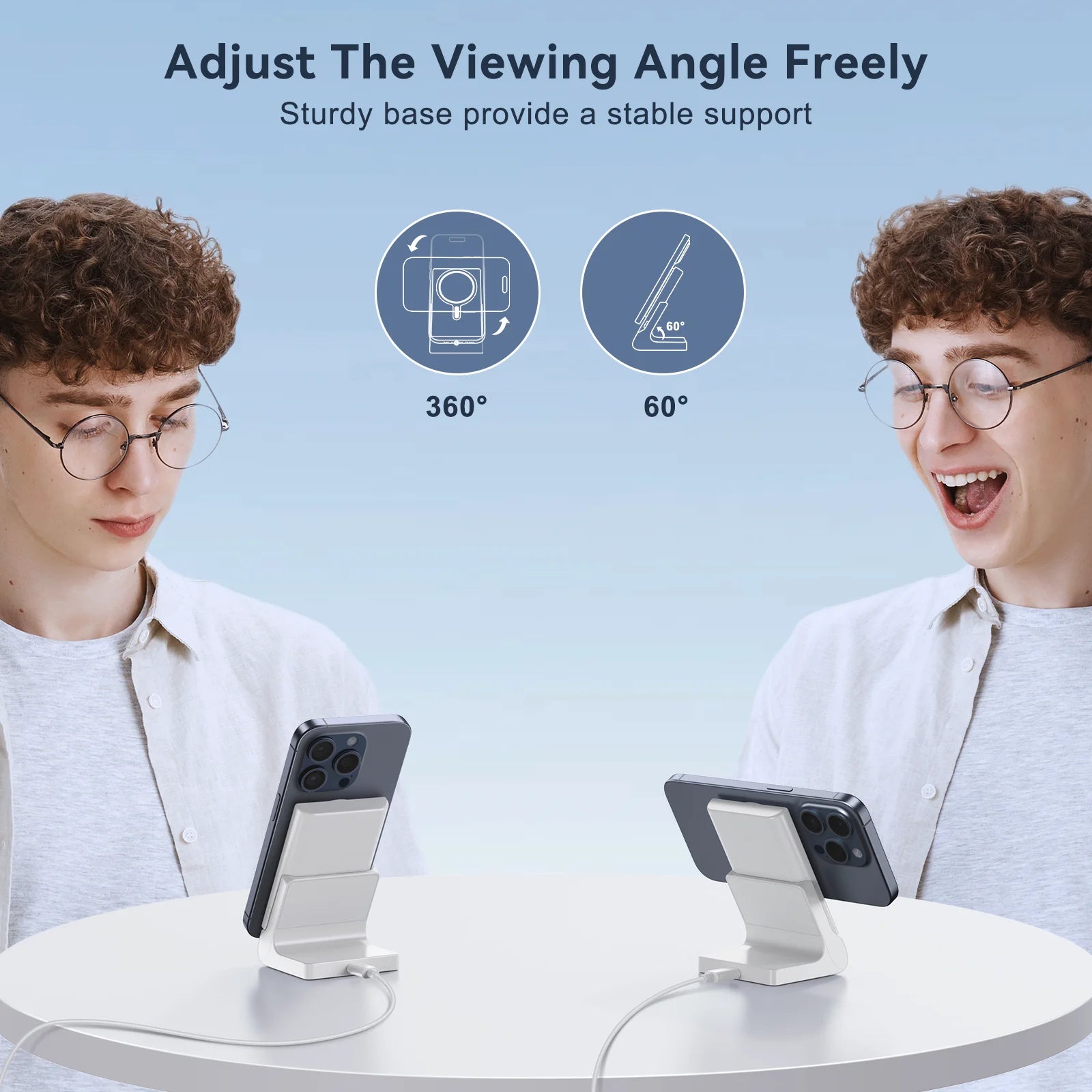 Portable Charger for Iphone, Wireless Power Bank with USB-C Fast Charging for Iphone 16/16/16 Pro/Pro Max/15//14/13/12 Series(White)